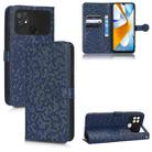 For Xiaomi Poco C40 Honeycomb Dot Texture Leather Phone Case(Blue) - 1