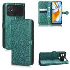 For Xiaomi Poco C40 Honeycomb Dot Texture Leather Phone Case(Green) - 1