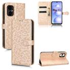 For Xiaomi Poco M4 Honeycomb Dot Texture Leather Phone Case(Gold) - 1