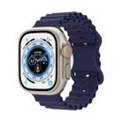 Ocean Style Silicone Watch Band For Apple Watch Ultra 49mm / Series 8&7 45mm / SE 2&6&SE&5&4 44mm / 3&2&1 42mm(Dark Blue) - 1