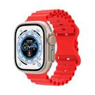 Ocean Style Silicone Watch Band For Apple Watch Ultra 49mm / Series 8&7 45mm / SE 2&6&SE&5&4 44mm / 3&2&1 42mm(Red) - 1