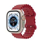 Ocean Style Silicone Watch Band For Apple Watch Series 9&8&7 41mm / SE 3&SE 2&6&SE&5&4 40mm / 3&2&1 38mm(Wine Red) - 1