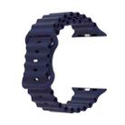Ocean Style Silicone Watch Band For Apple Watch Series 8&7 41mm / SE 2&6&SE&5&4 40mm / 3&2&1 38mm(Dark Blue) - 3