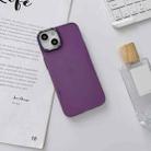 For iPhone 14 Glossy Metal Lens Frame PC Phone Case(Purple) - 1