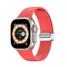 Folding Buckle Silicone Watch Band For Apple Watch Ultra 49mm(Red) - 1