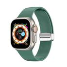 Folding Buckle Silicone Watch Band For Apple Watch Ultra 49mm(Army Green) - 1