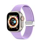 Folding Buckle Silicone Watch Band For Apple Watch Ultra 49mm(Light Purple) - 1