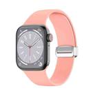 Folding Buckle Silicone Watch Band For Apple Watch Series 8&7 45mm / SE 2&6&SE&5&4 44mm / 3&2&1 42mm(Pink) - 1