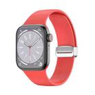 Folding Buckle Silicone Watch Band For Apple Watch Series 8&7 45mm / SE 2&6&SE&5&4 44mm / 3&2&1 42mm(Red) - 1