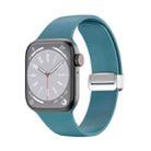 Folding Buckle Silicone Watch Band For Apple Watch Series 8&7 45mm / SE 2&6&SE&5&4 44mm / 3&2&1 42mm(Cyan) - 1