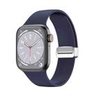 Folding Buckle Silicone Watch Band For Apple Watch Series 8&7 45mm / SE 2&6&SE&5&4 44mm / 3&2&1 42mm(Dark Blue) - 1