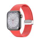 Folding Buckle Silicone Watch Band For Apple Watch Series 8&7 41mm / SE 2&6&SE&5&4 40mm / 3&2&1 38mm(Red) - 1