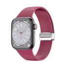 Folding Buckle Silicone Watch Band For Apple Watch Series 8&7 41mm / SE 2&6&SE&5&4 40mm / 3&2&1 38mm(Wine Red) - 1