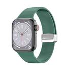 Folding Buckle Silicone Watch Band For Apple Watch Series 9&8&7 41mm / SE 3&SE 2&6&SE&5&4 40mm / 3&2&1 38mm(Army Green) - 1