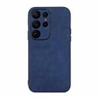 For Samsung Galaxy S23 Ultra 5G Morocco Texture PU Phone Case(Blue) - 1