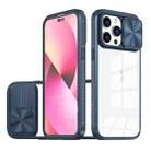 For iPhone 14 Pro 360 Full Body Sliding Camshield Phone Case(navy blue) - 1