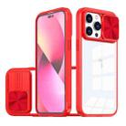 For iPhone 14 Pro 360 Full Body Sliding Camshield Phone Case(Red) - 1