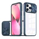 For iPhone 14 Pro Max 360 Full Body Sliding Camshield Phone Case(navy blue) - 1