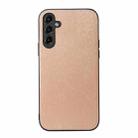 For Samsung Galaxy A14 5G Wood Texture PU Phone Case(Gold) - 1