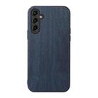 For Samsung Galaxy A14 5G Wood Texture PU Phone Case(Blue) - 1