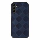 For Samsung Galaxy A14 5G Weave Plaid PU Phone Case(Blue) - 1