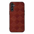 For Samsung Galaxy A14 5G Weave Plaid PU Phone Case(Brown) - 1
