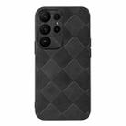 For Samsung Galaxy S23 Ultra 5G Weave Plaid PU Phone Case(Black) - 1