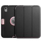 For iPad mini 6 3-Fold Amor Shockproof Smart Tablet Case(Black Pink) - 1