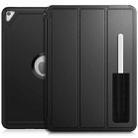 For iPad 10.2 2021 / 2020 / 2019 / Air 10.5 2019 3-Fold Amor Shockproof Smart Tablet Case(Black) - 1
