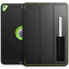 For iPad 10.2 2021 / 2020 / 2019 / Air 10.5 2019 3-Fold Amor Shockproof Smart Tablet Case(Black Green) - 1