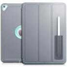 For iPad 10.2 2021 / 2020 / 2019 / Air 10.5 2019 3-Fold Amor Shockproof Smart Tablet Case(Grey Light Blue) - 1