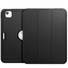For iPad Pro 11 2022 / 2021 / 2020 / 2018 / Air 2020  10.9 / Air 2022 10.9 3-Fold Amor Shockproof Smart Tablet Case(Black) - 1