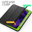 For iPad Pro 11 2022 / 2021 / 2020 / 2018 / Air 2020  10.9 / Air 2022 10.9 3-Fold Amor Shockproof Smart Tablet Case(Black Green) - 2