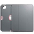 For iPad Pro 11 2022 / 2021 / 2020 / 2018 / Air 2020  10.9 / Air 2022 10.9 3-Fold Amor Shockproof Smart Tablet Case(Grey Pink) - 1