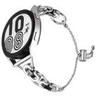 20mm Single Circle Bead Chain B Style Watch Band(Black Silver) - 1