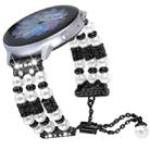 20mm Pearl Half Bracelet B Style Watch Band(Black) - 1