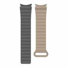 20mm For Samsung Galaxy Watch5 Silicone Magnetic Watch Band(Space Gray+Coffee Color) - 1