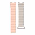 22mm For Samsung Galaxy Watch5 Silicone Magnetic Watch Band(Pink+Beige) - 1