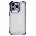 For iPhone 15 Pro Max Electroplating Four-corner Shockproof Space Phone Case(Purple) - 1