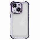 For iPhone 15 Plus Electroplating Four-corner Shockproof Space Phone Case(Purple) - 1