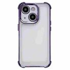 For iPhone 15 Electroplating Four-corner Shockproof Space Phone Case(Purple) - 1