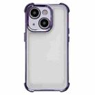 For iPhone 14 Plus Electroplating Four-corner Shockproof Space Phone Case(Purple) - 1