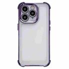 For iPhone 14 Pro Electroplating Four-corner Shockproof Space Phone Case(Purple) - 1