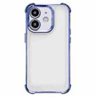 For iPhone 12 Electroplating Four-corner Shockproof Space Phone Case(Blue) - 1