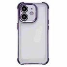 For iPhone 12 Electroplating Four-corner Shockproof Space Phone Case(Purple) - 1