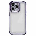 For iPhone 12 Pro Max Electroplating Four-corner Shockproof Space Phone Case(Purple) - 1