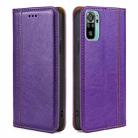 For Xiaomi Poco M5s 4G/Redmi Note 11 SE India Grid Texture Magnetic Flip Leather Phone Case(Purple) - 1