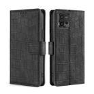 For Motorola Moto G72 4G Skin Feel Crocodile Magnetic Clasp Leather Phone Case(Black) - 1