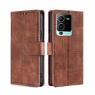 For vivo V25 Pro 5G Skin Feel Crocodile Magnetic Clasp Leather Phone Case(Brown) - 1