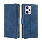 For Xiaomi Redmi Note 12 Pro 5G China Skin Feel Crocodile Magnetic Clasp Leather Phone Case(Blue) - 1